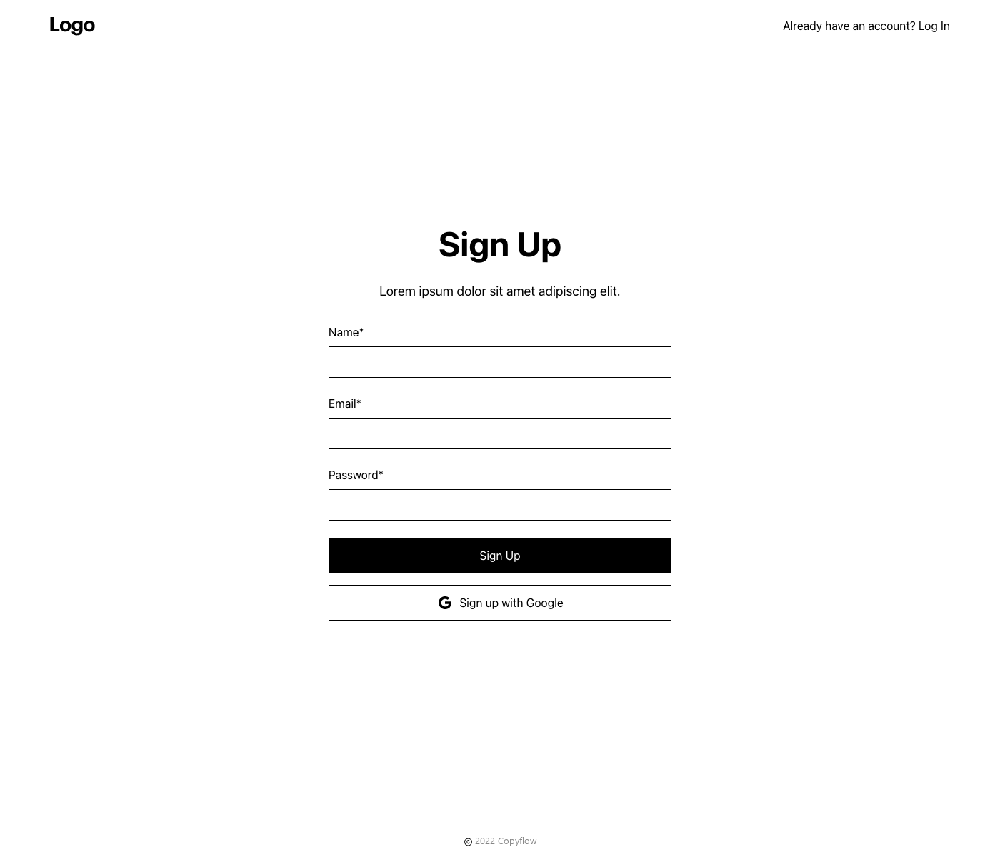 Preview of Sign Up 1