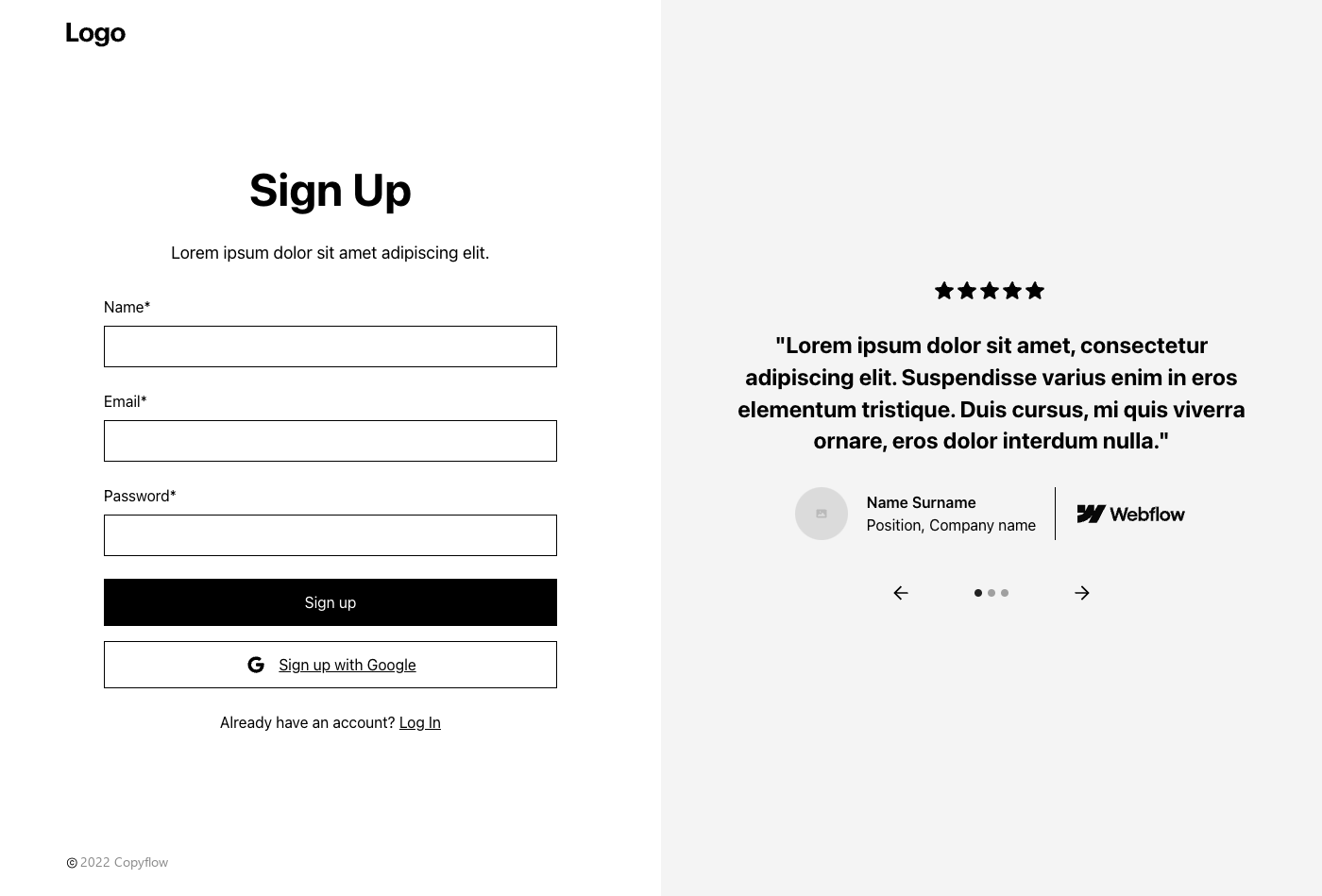 Preview of Sign Up 5