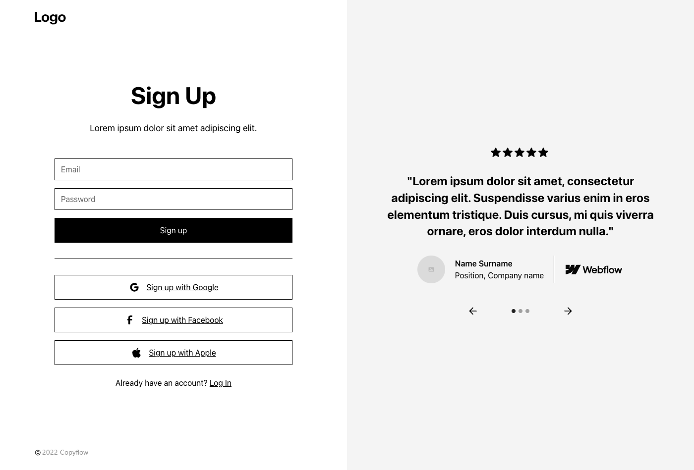 Preview of Sign Up 6