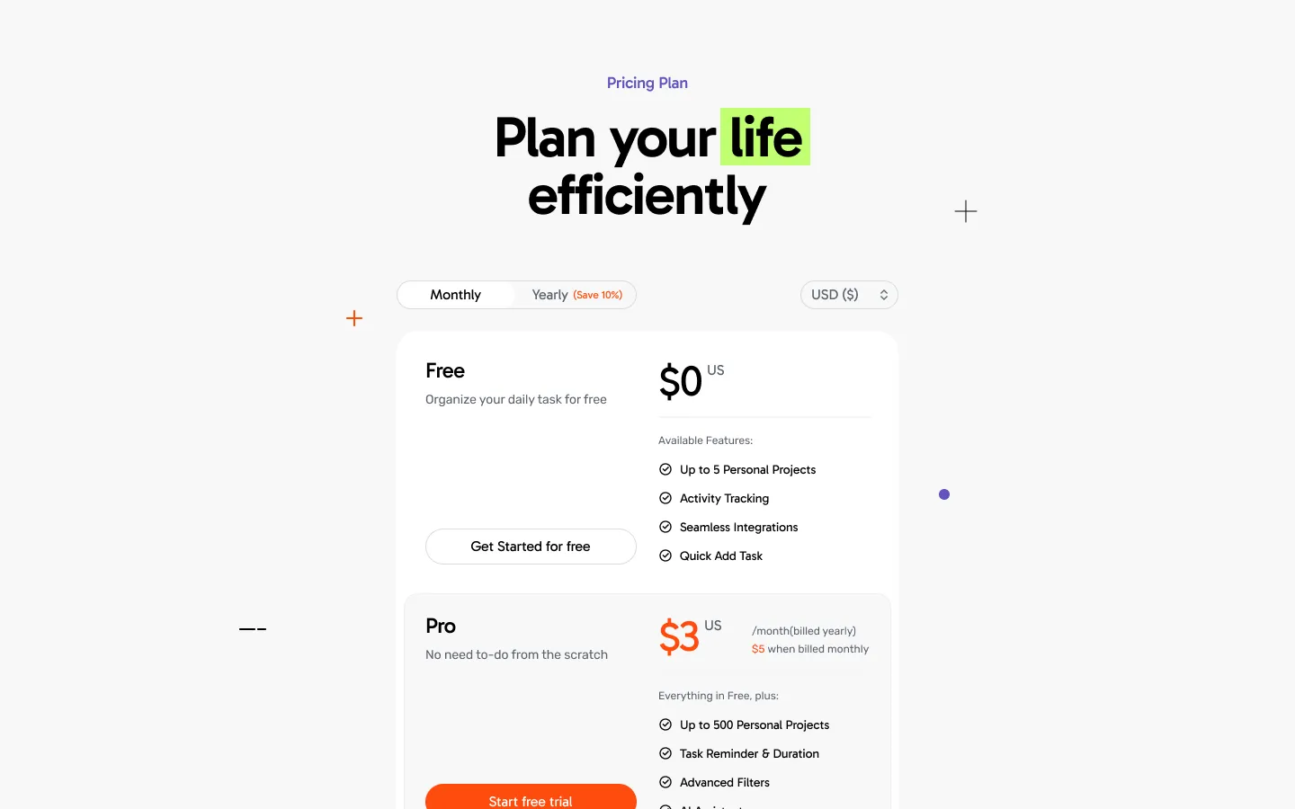 Preview of Donezo Pricing 03