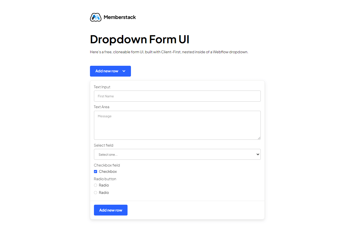 Preview of Dropdown Form Ui