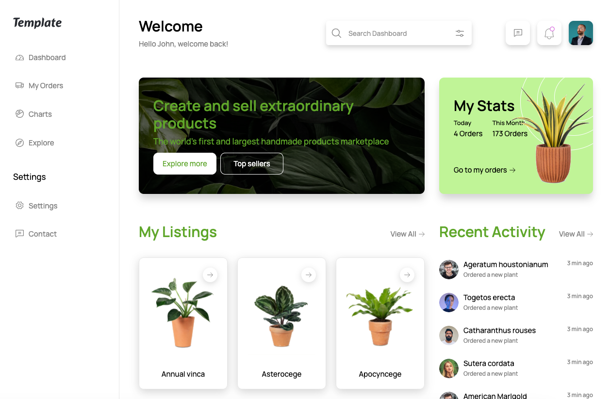 Preview of Ecom Dashboard