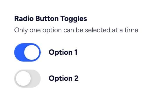 Preview of Radio Toggle Buttons