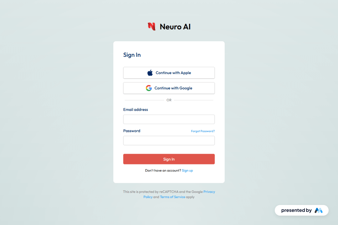 Preview of Identity Login Panel