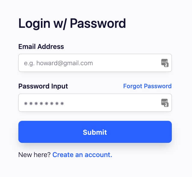 Preview of Login With Password