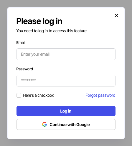 Preview of Simple Login Modal