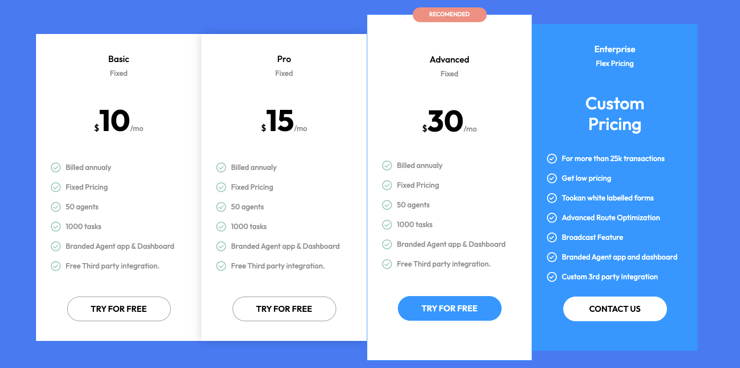 Preview of 4 Tier Pricing Table