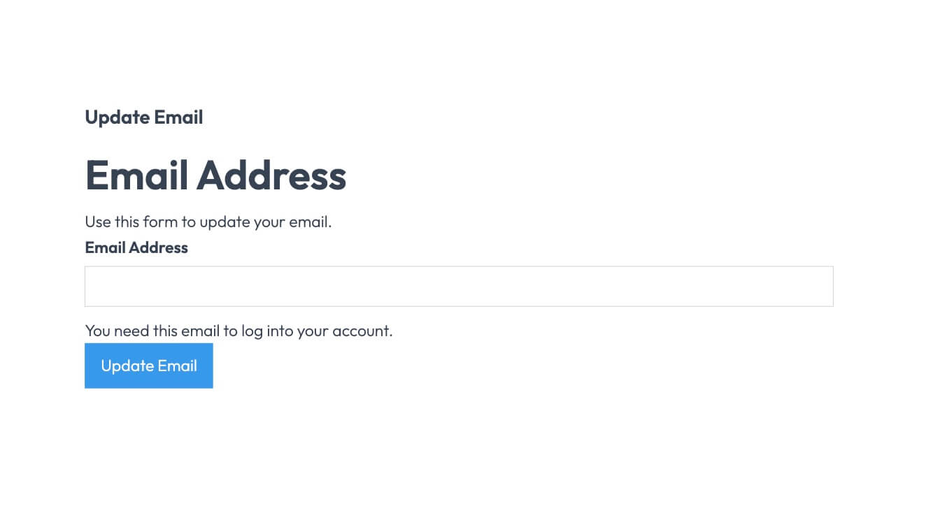 Preview of Unstyled Update Email