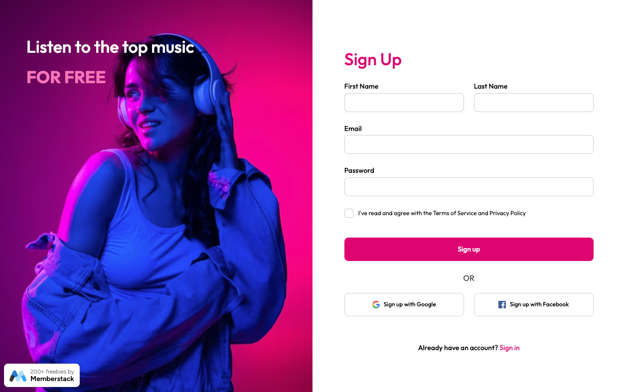 Preview of Music Themed Sign Up