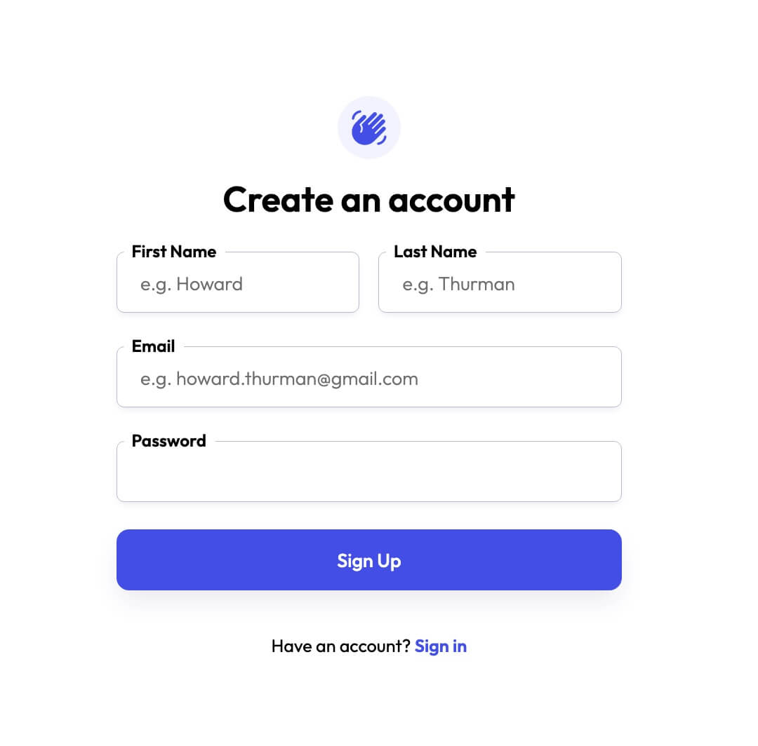 Preview of Sign Up 11