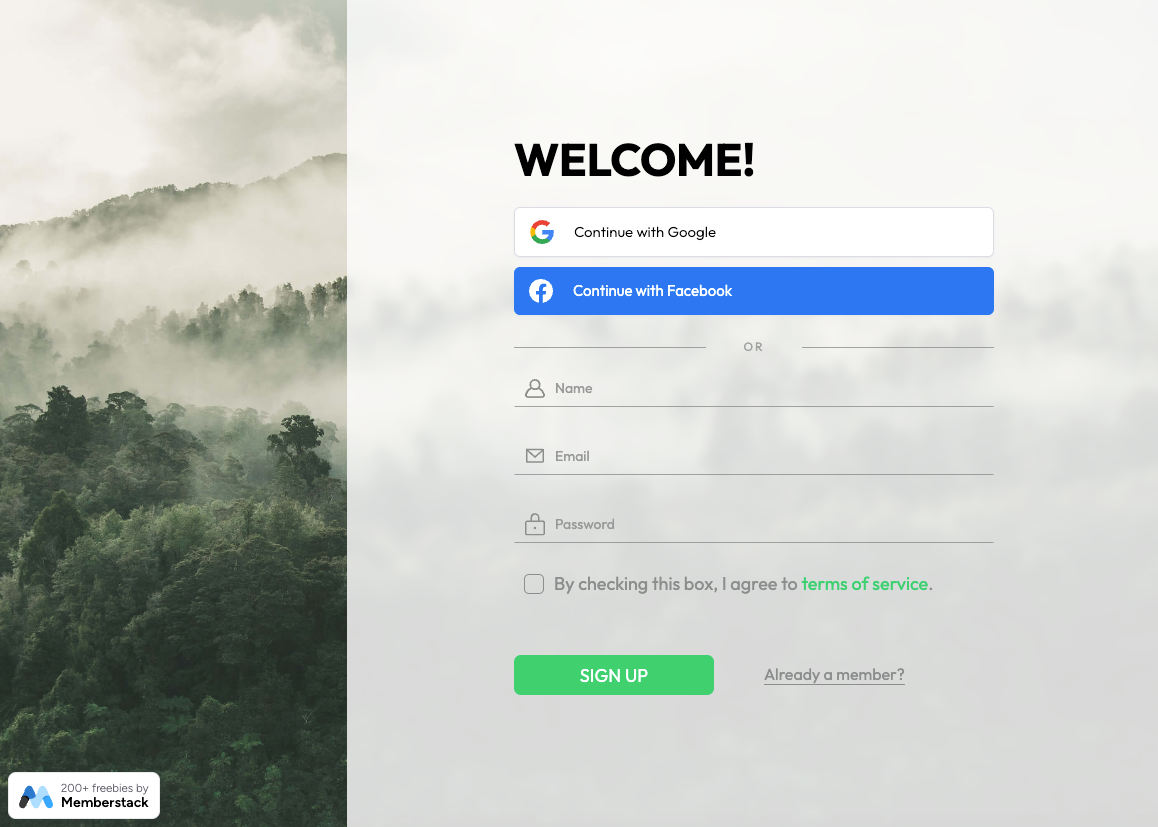 Preview of Signup Form