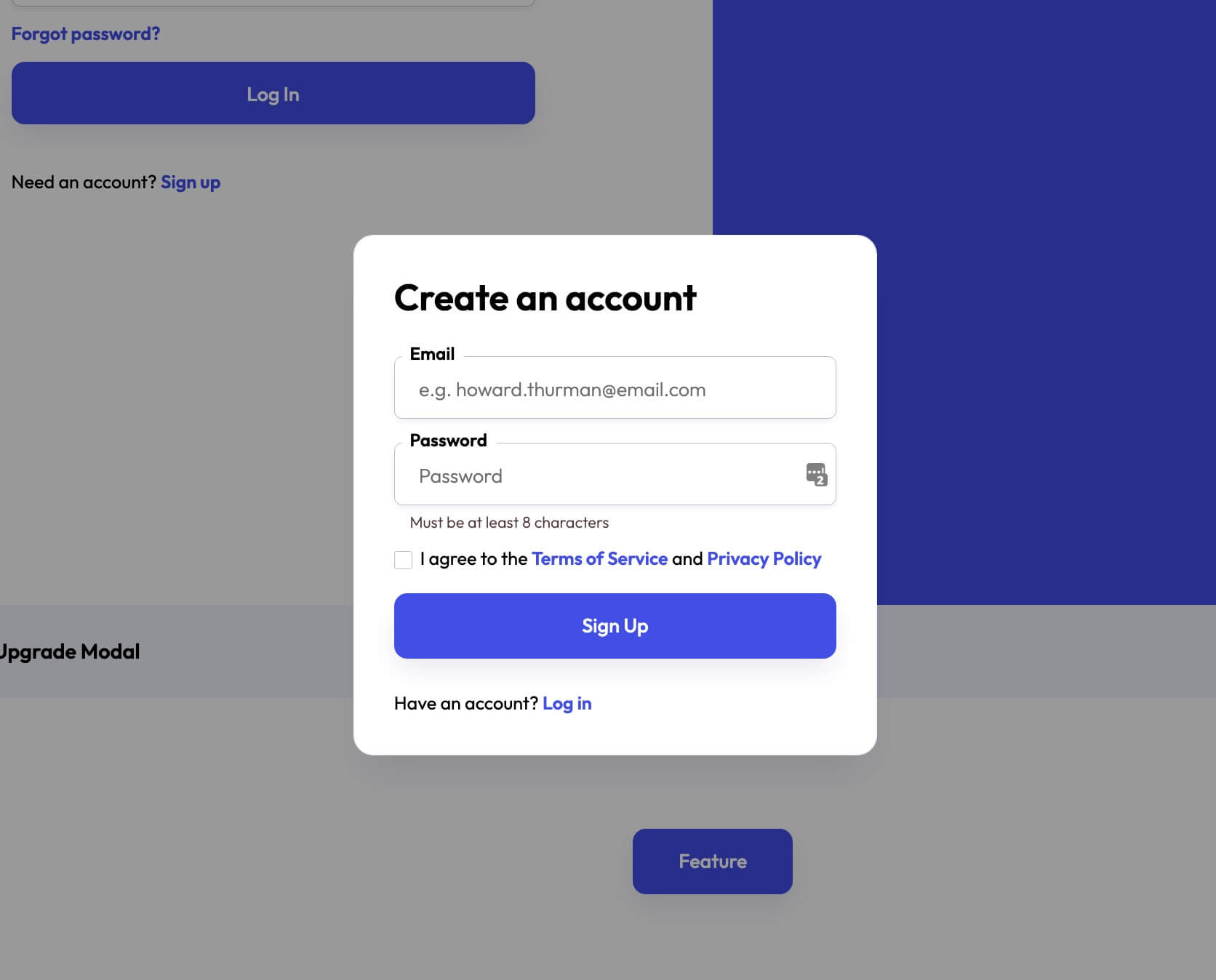 Preview of Signup Modal 11