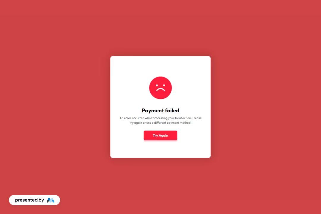 Preview of Payment Failed Alert
