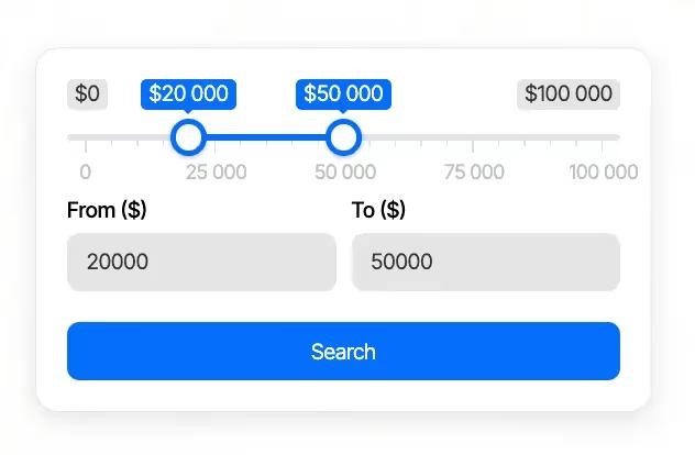 Preview of Price Range Picker
