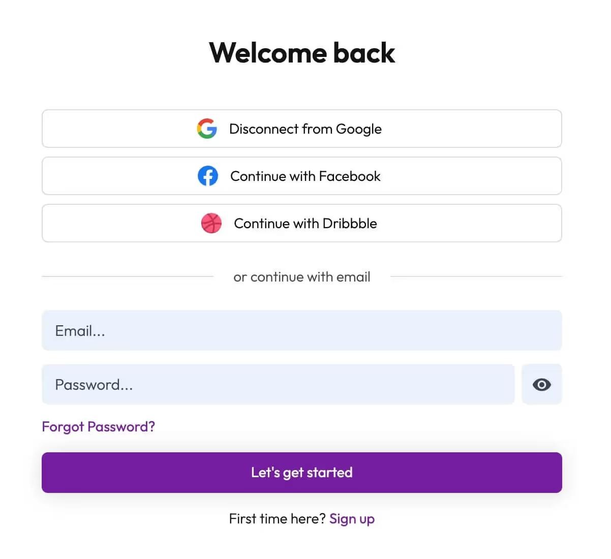 Preview of Product Login Form