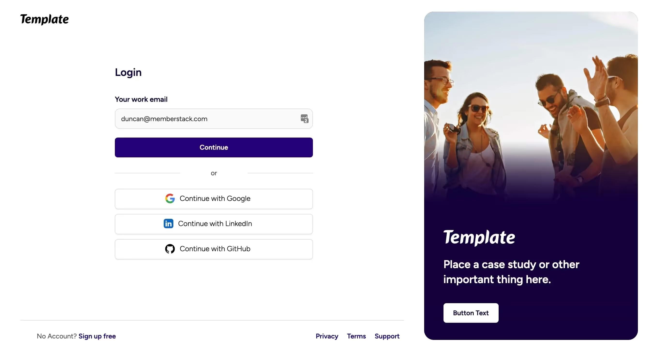 Preview of Webflow Ix Login