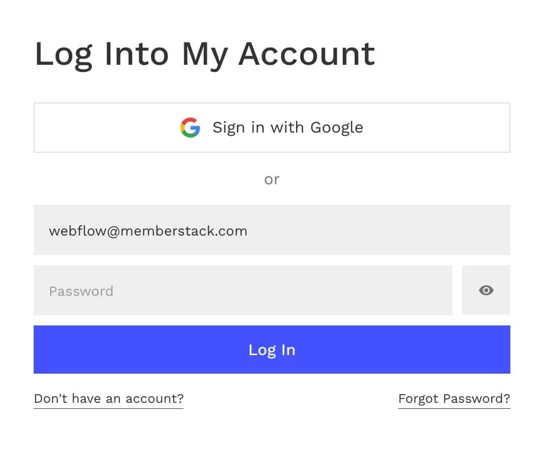 Preview of Webflow Log In Clone