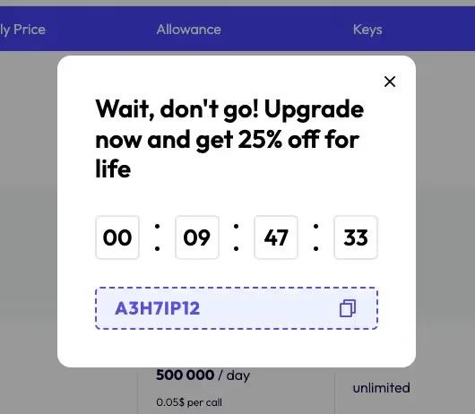 Preview of Exit Intent Popup