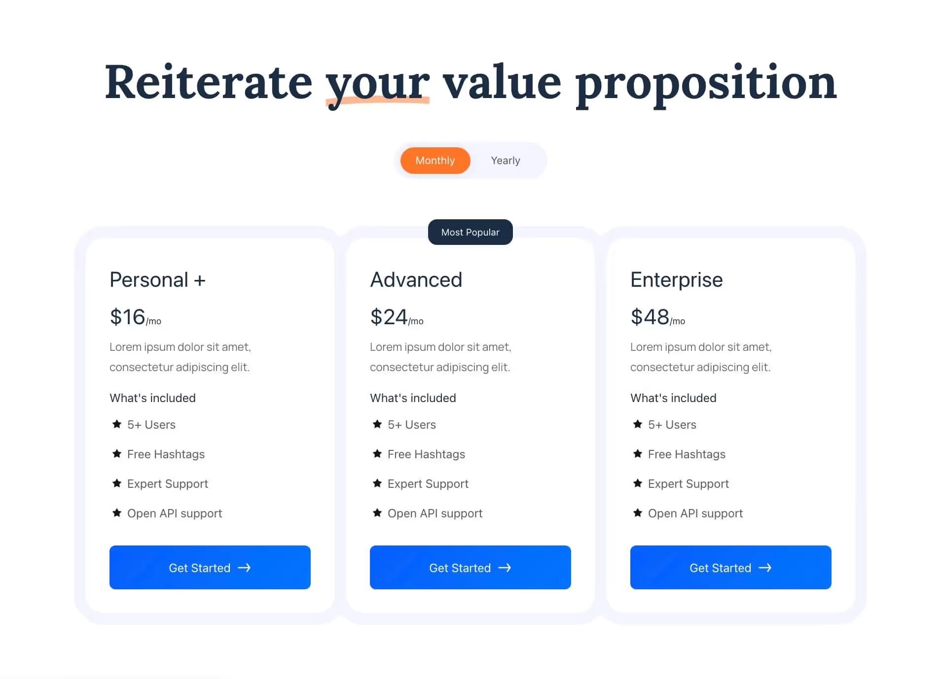 Preview of Saas Pricing Template