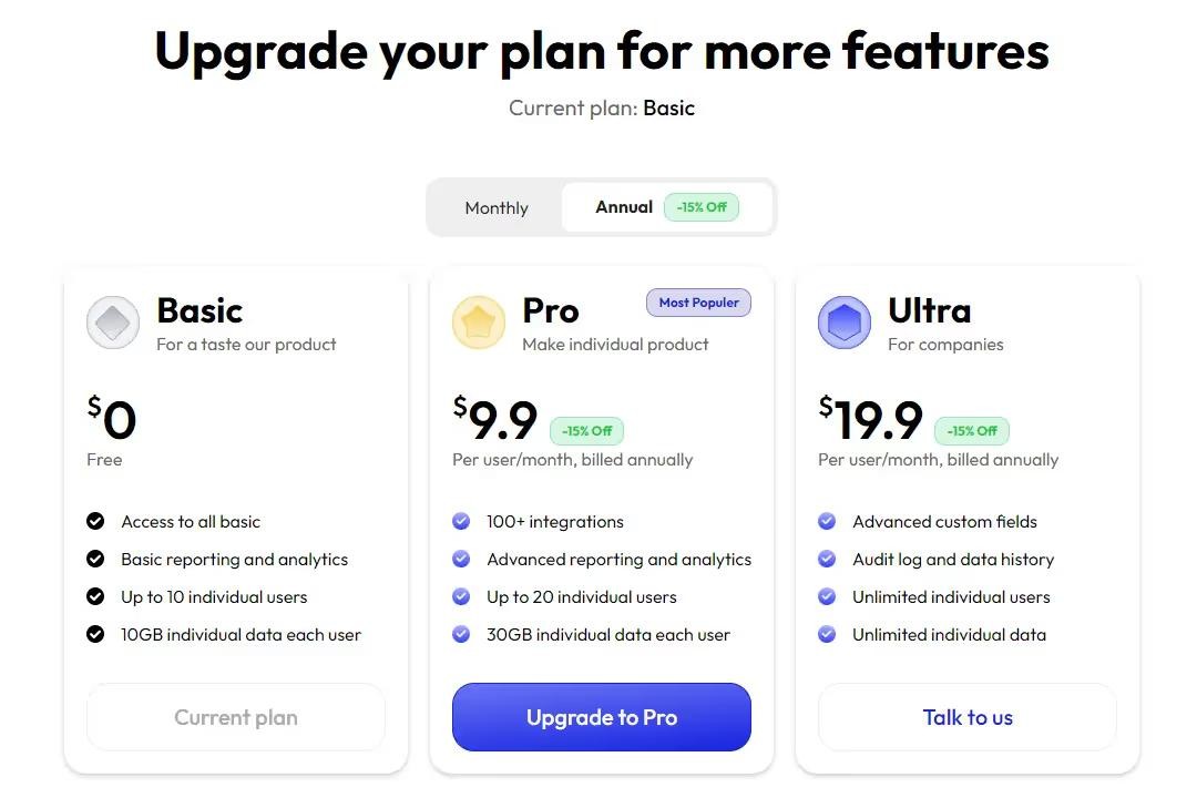 Preview of Upgrade Plan Design