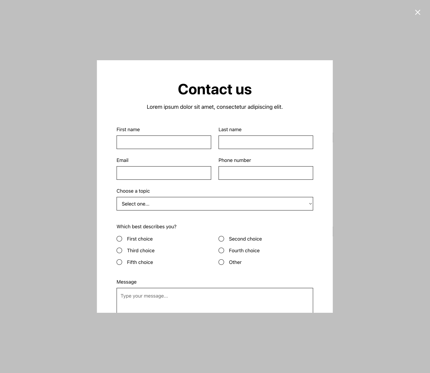 Preview of Contact Modal 2