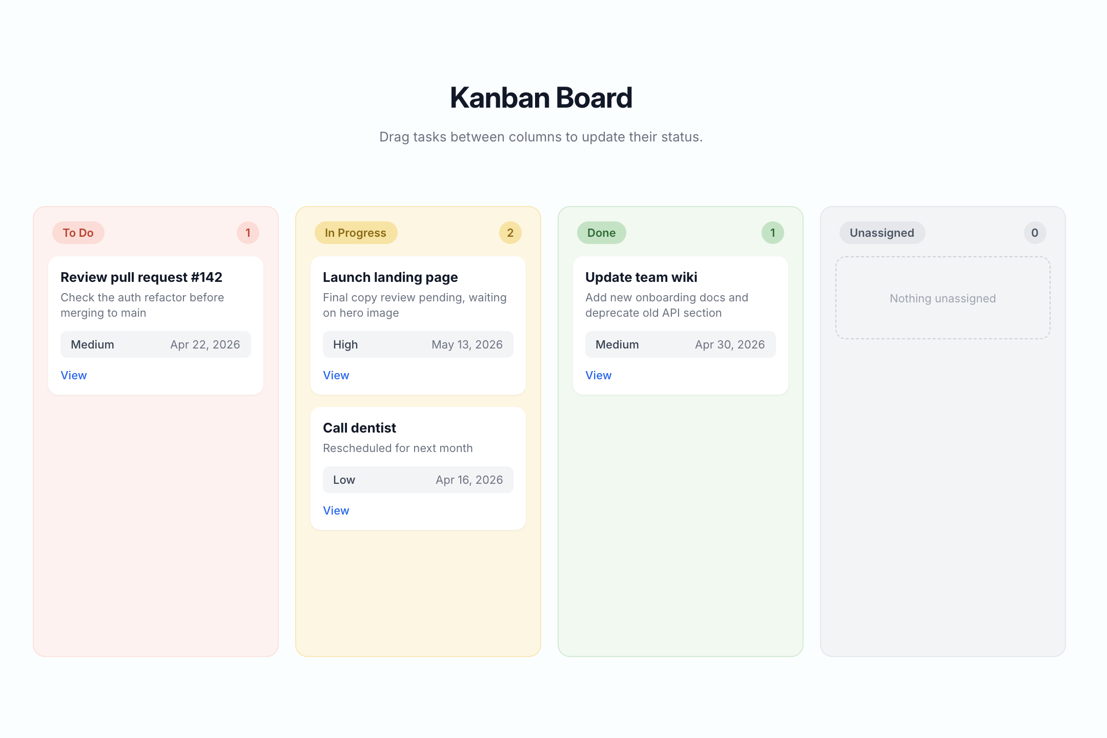 Preview of Kanban View Records