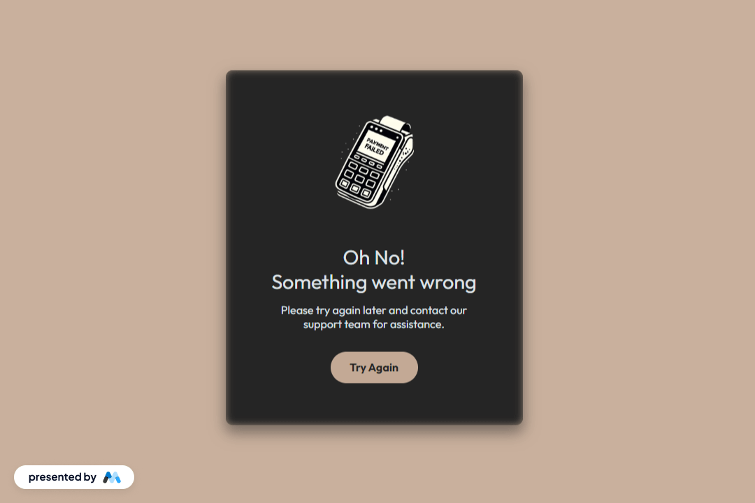 Preview of Failed Payment Modal