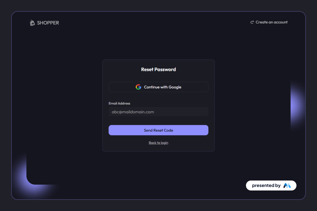 Preview of Password Reset Card