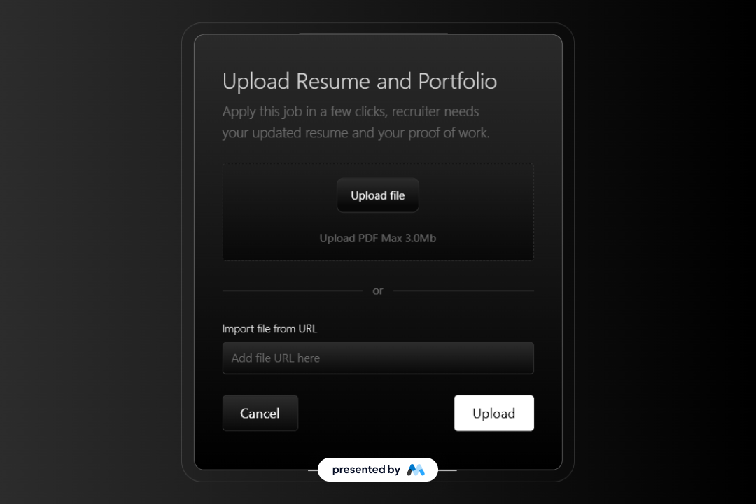 Preview of Dark File Upload