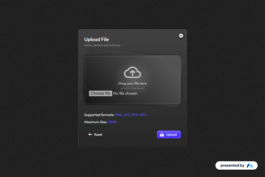 Preview of Image Upload Modal
