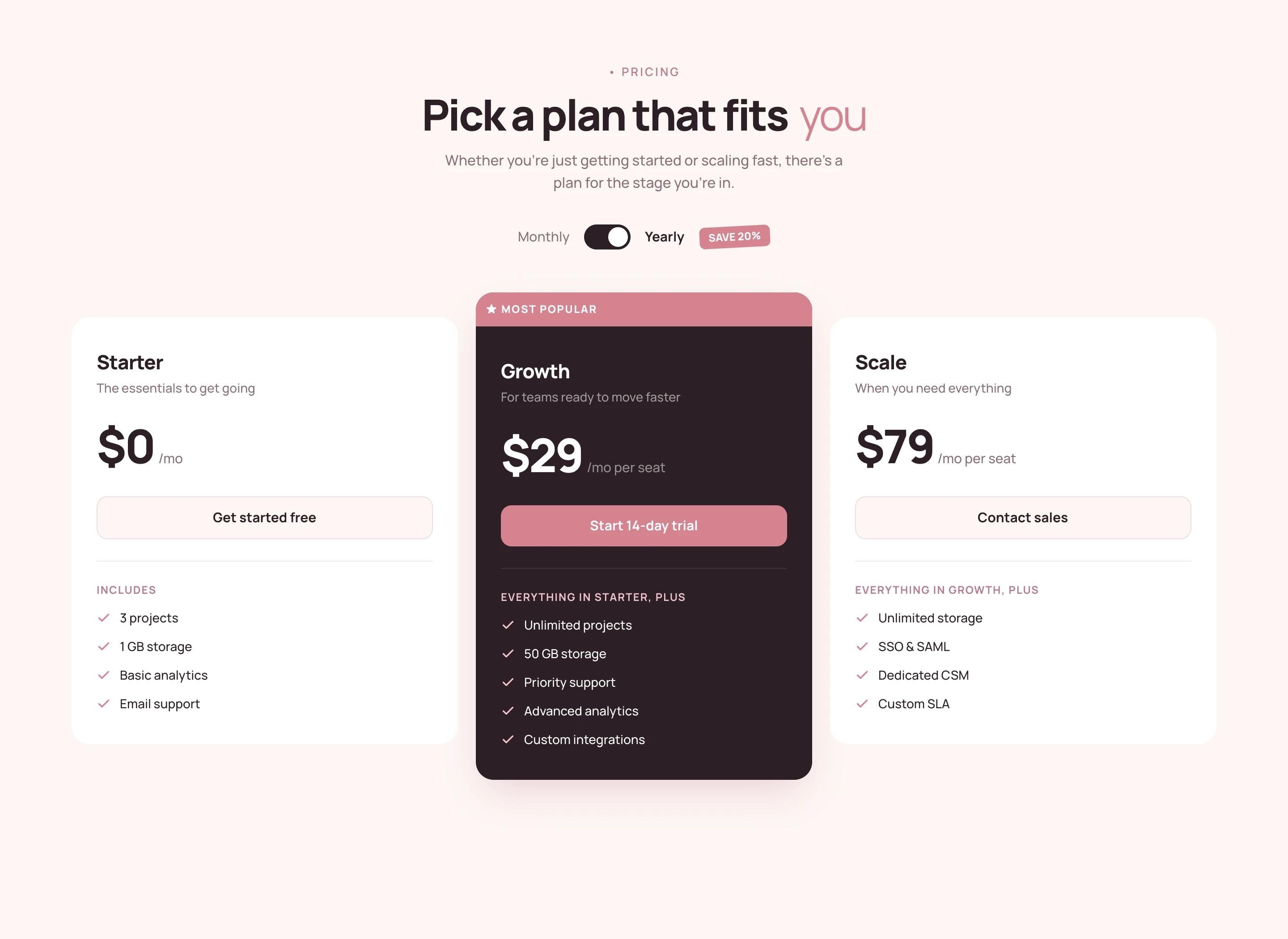 Preview of Pricing Tier Trio