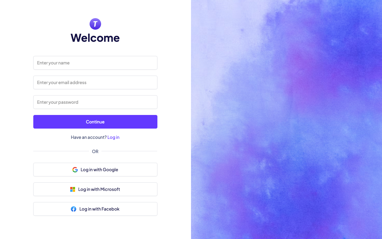 Preview of Social Sign Up