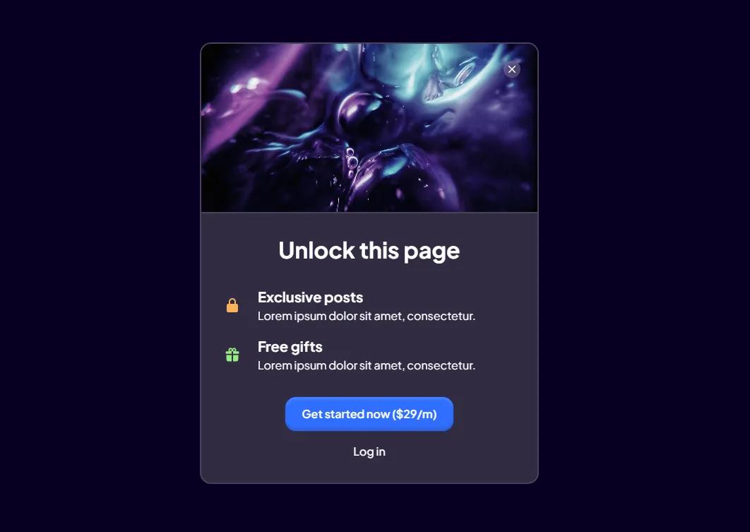 Preview of Paywall Modal