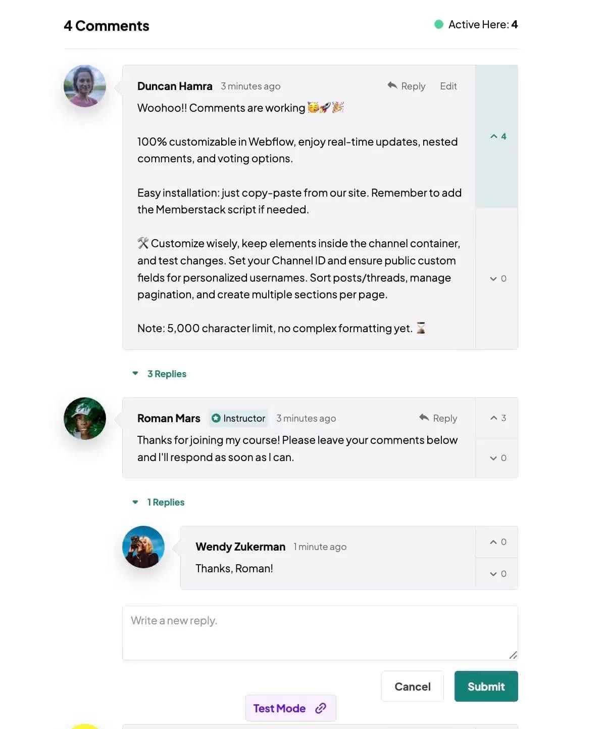 Preview of Course Comments