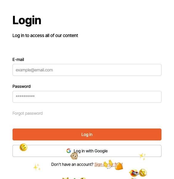 Preview of Emoji Pop Log In Form