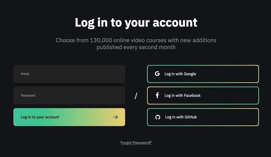 Preview of Dark Login Dev Theme
