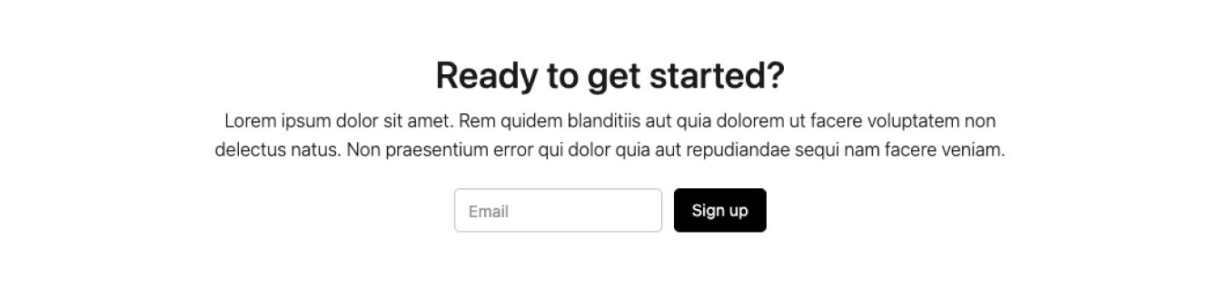 Preview of Simple Cta With Email Form