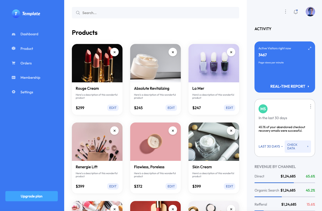 Preview of Product Manager Dashboard