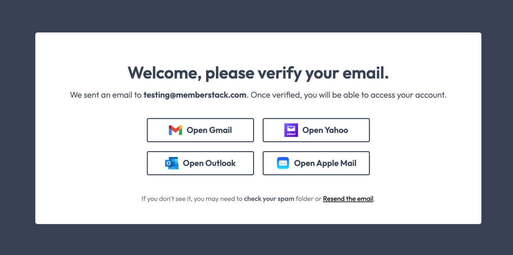 Preview of Email Verification Buttons