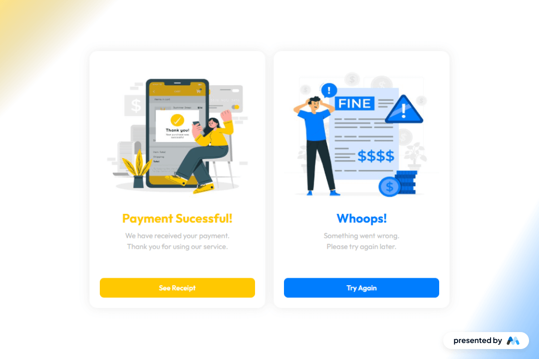 Preview of Confirmation Error Status Card