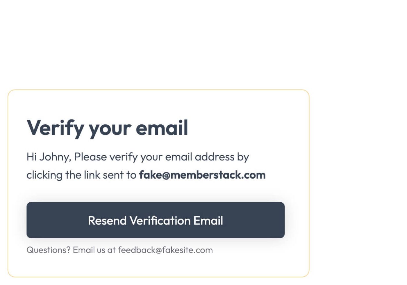 Preview of Email Verification Widget