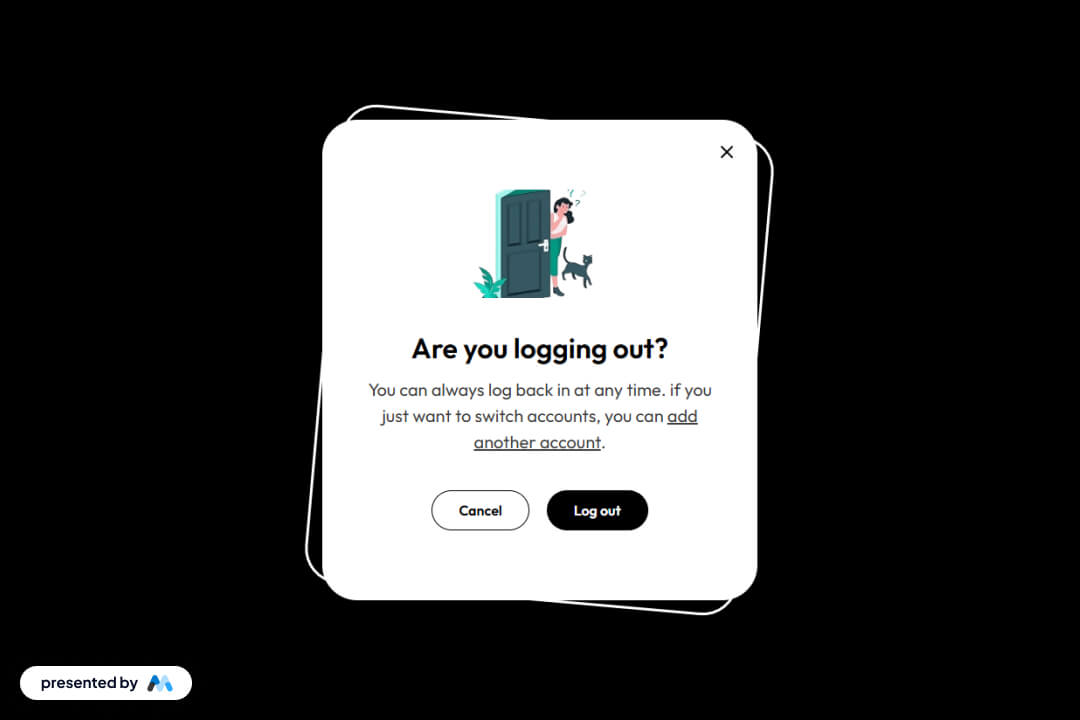 Preview of Logout Confirmation Ui
