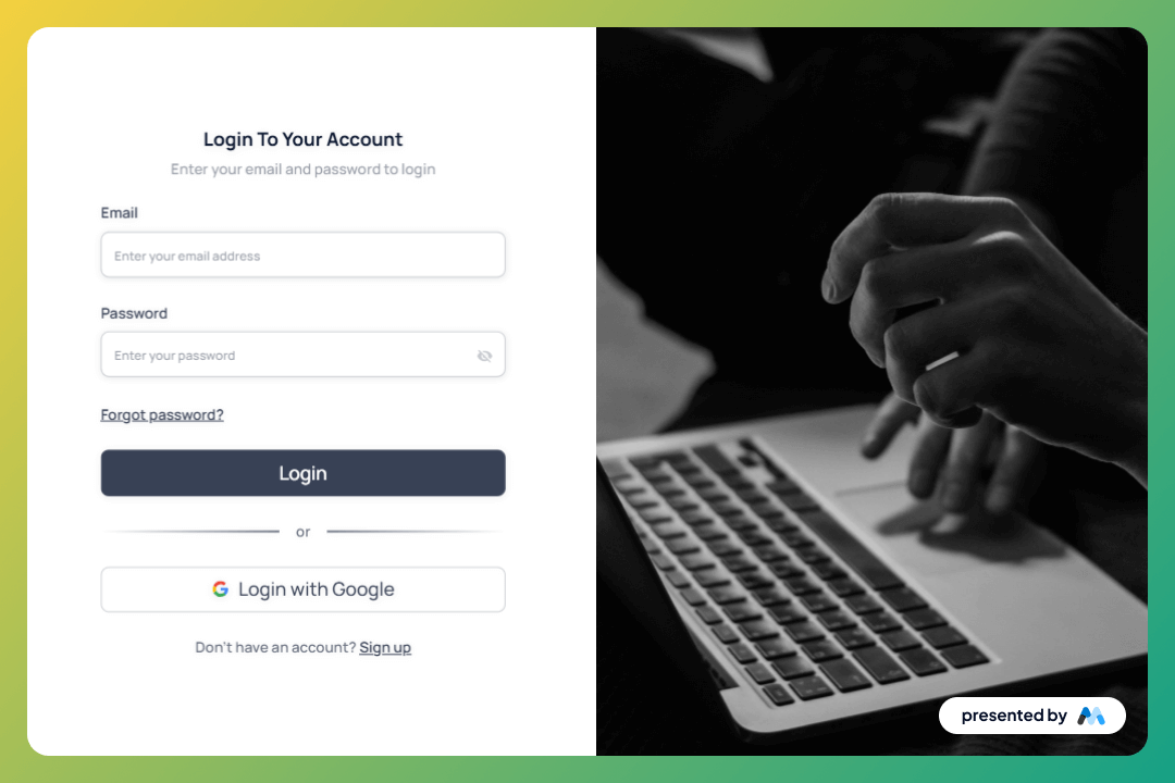 Preview of Aerokit Ui Login01 Split Screen