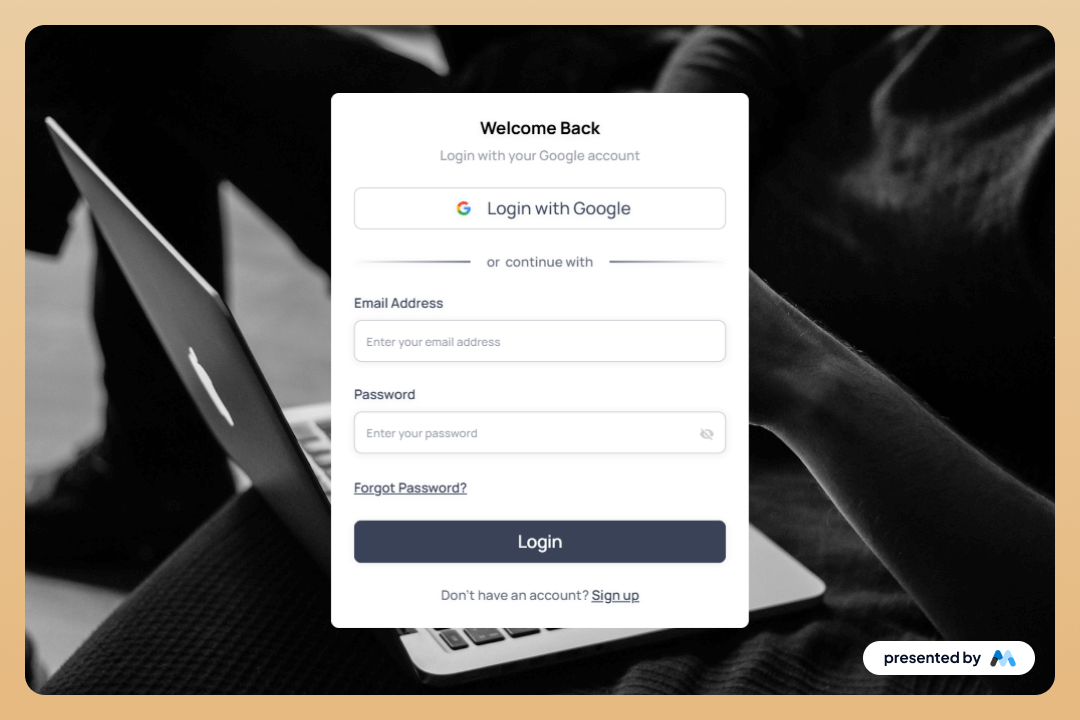 Preview of Aerokit Ui Login02 Centered Card