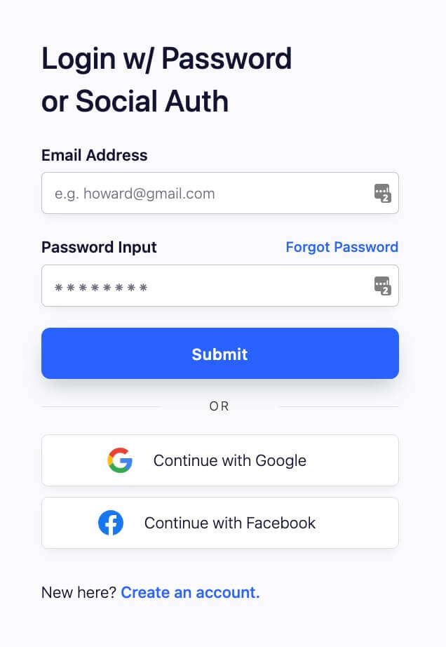 Preview of Login With Social Auth