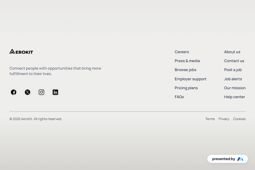 Preview of Aerokit Ui Footer01 Light