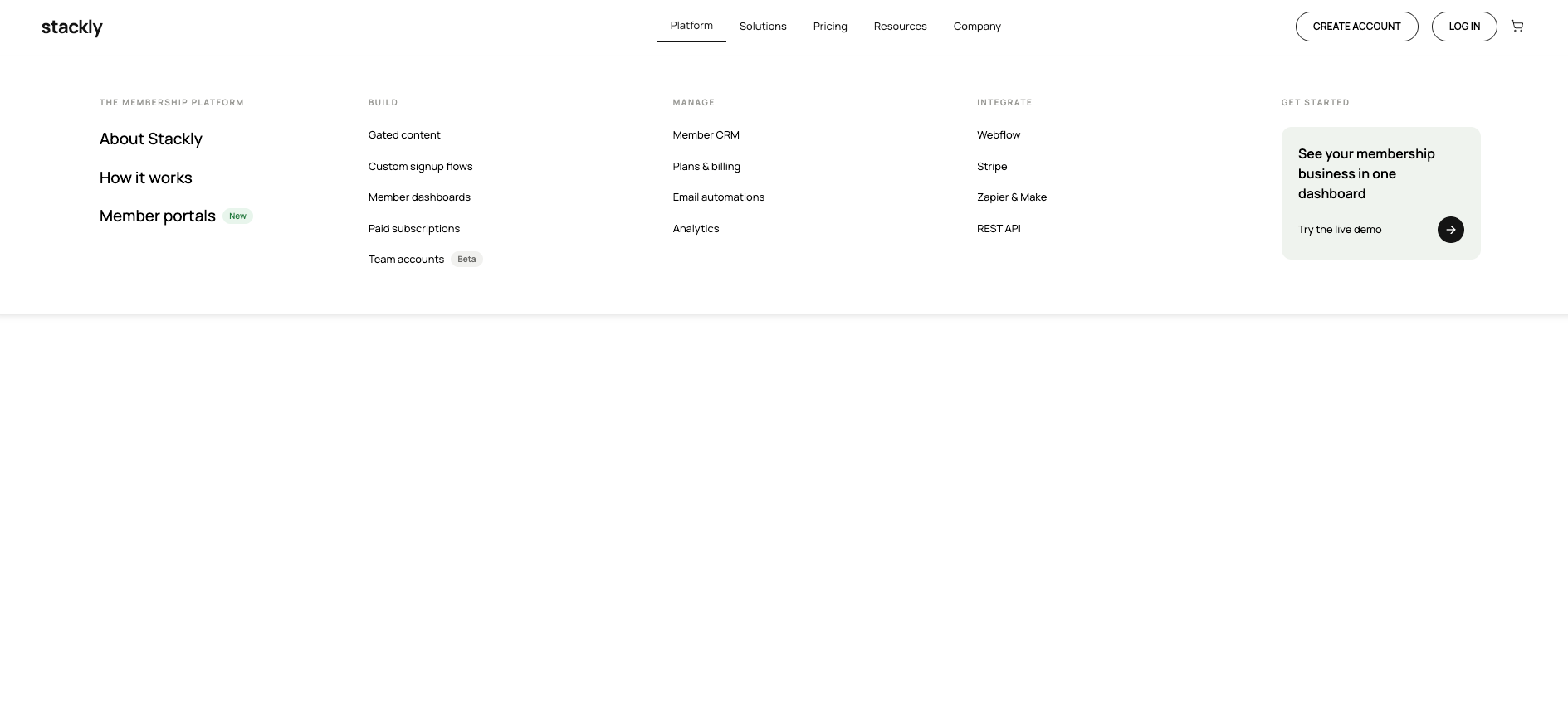 Preview of Styled Platform Nav Mega Menu