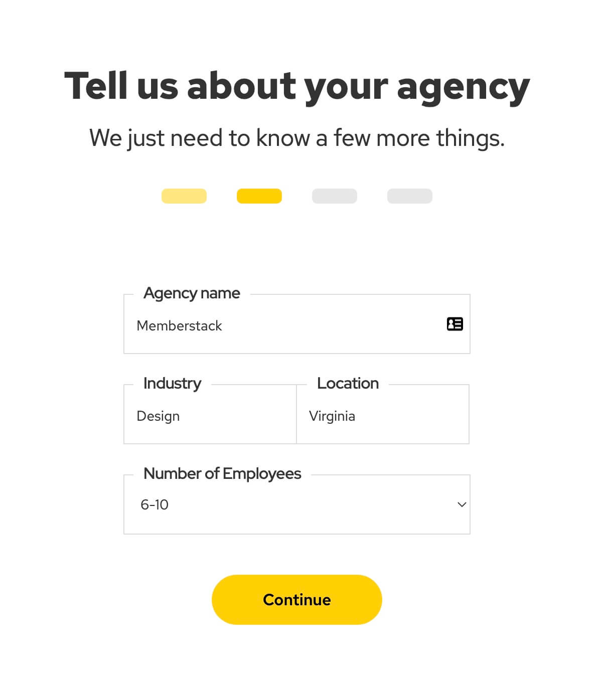 Preview of Company Onboarding Form