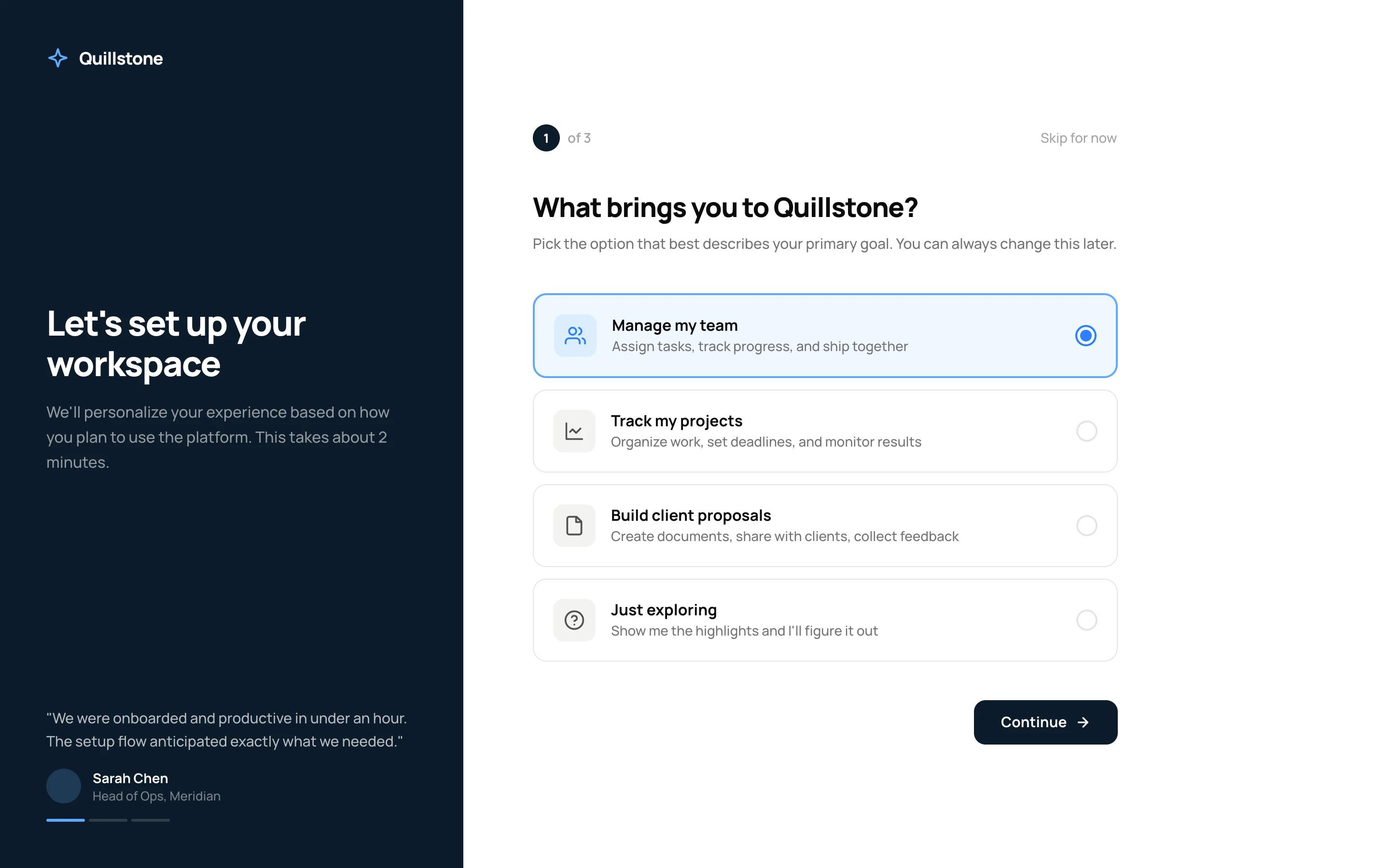 Preview of Split Screen Onboarding