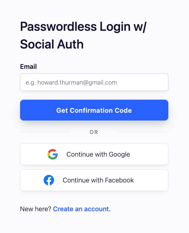 Preview of Passwordless Social Login